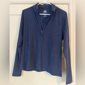 Navy Long Sleeve Quarter Zip Athletic Top